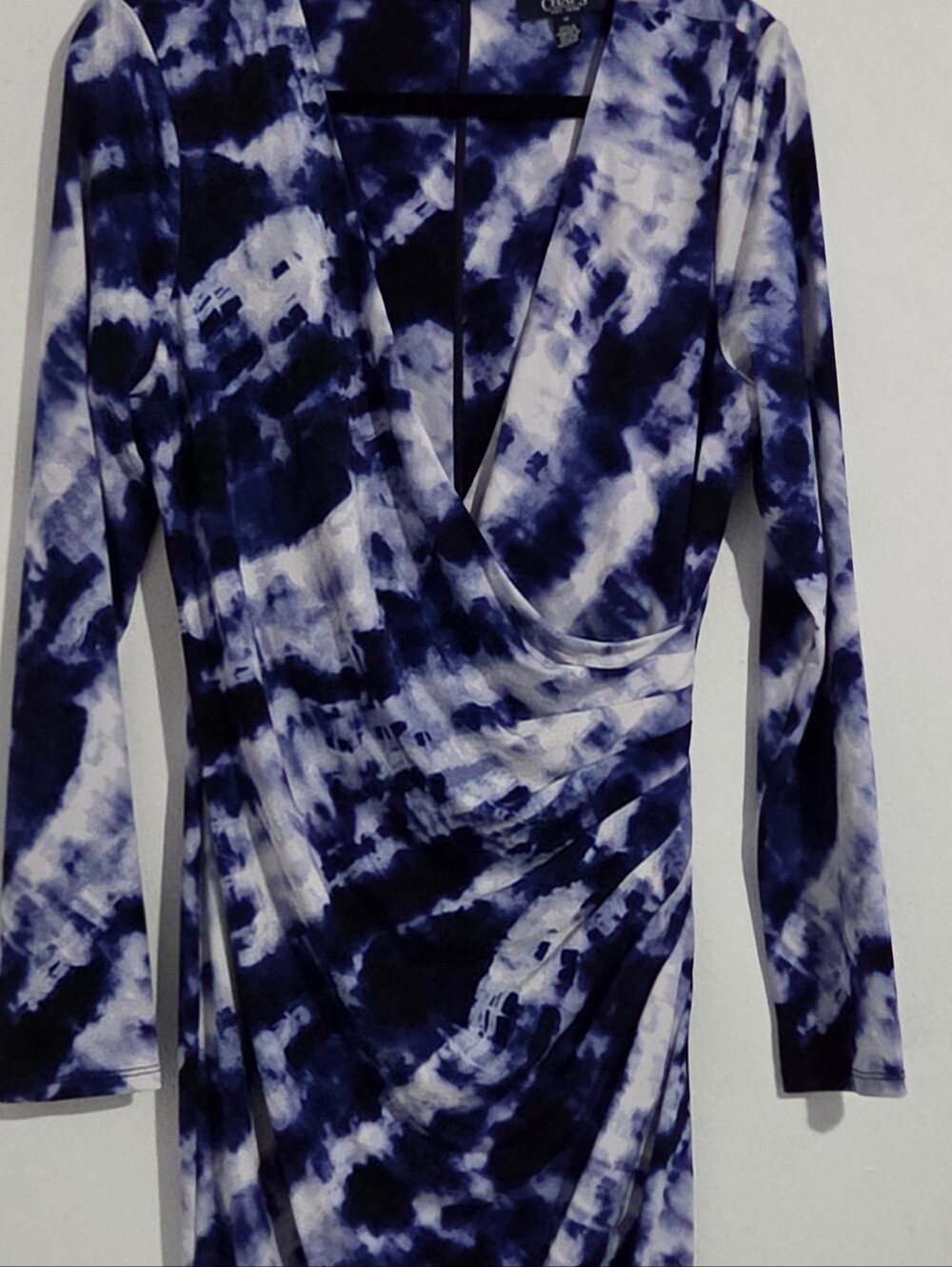Chaps Faux Wrap Surplice Dress - Picture 5 of 6
